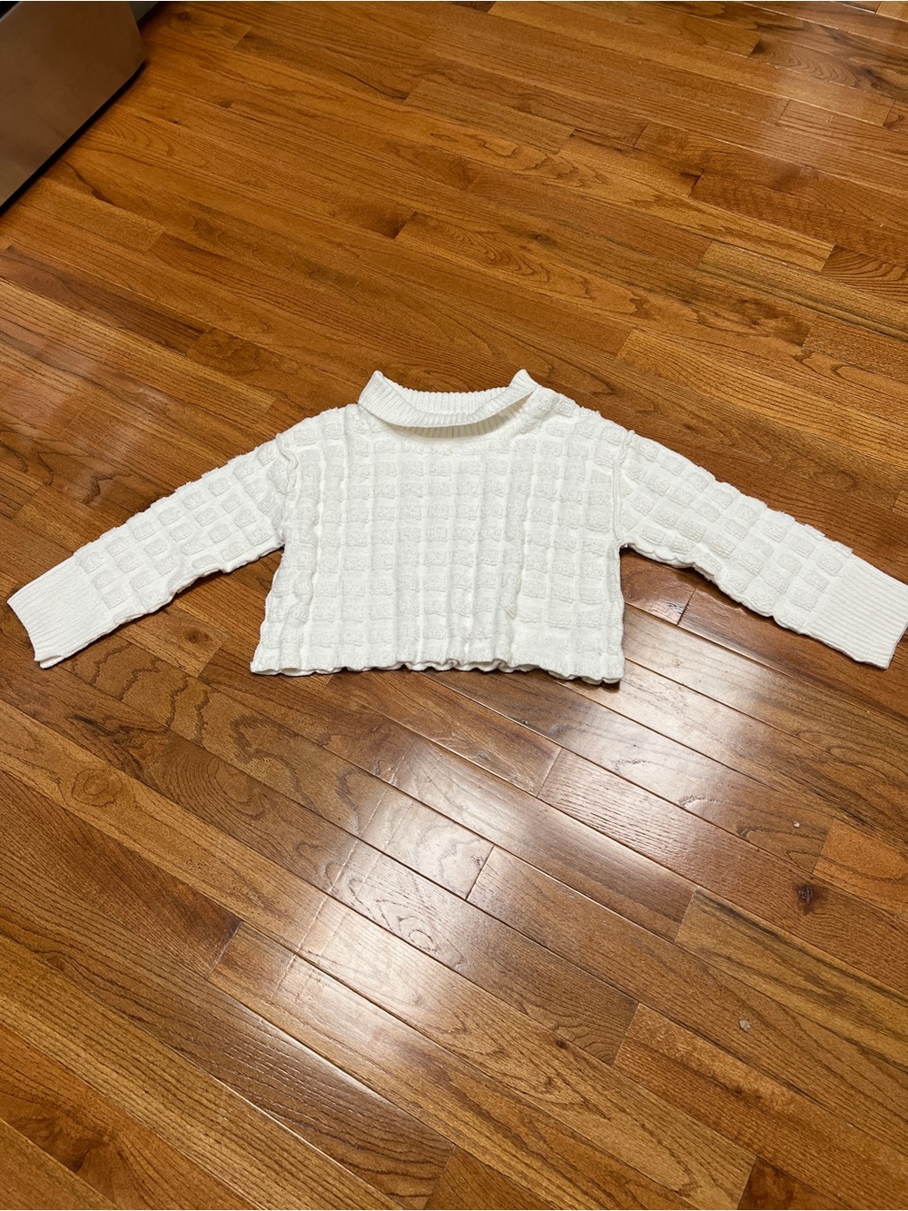 Cropped White Knit Sweater Top free people soul searcher turtleneck sweater